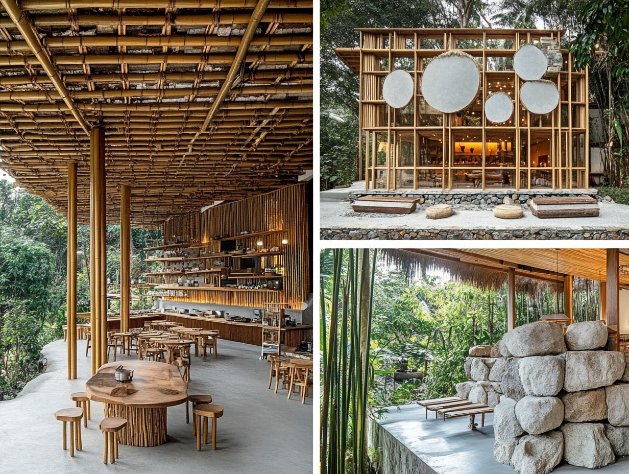 Examples of Sustainable Building Supplies including bamboo, cork, and hempcrete