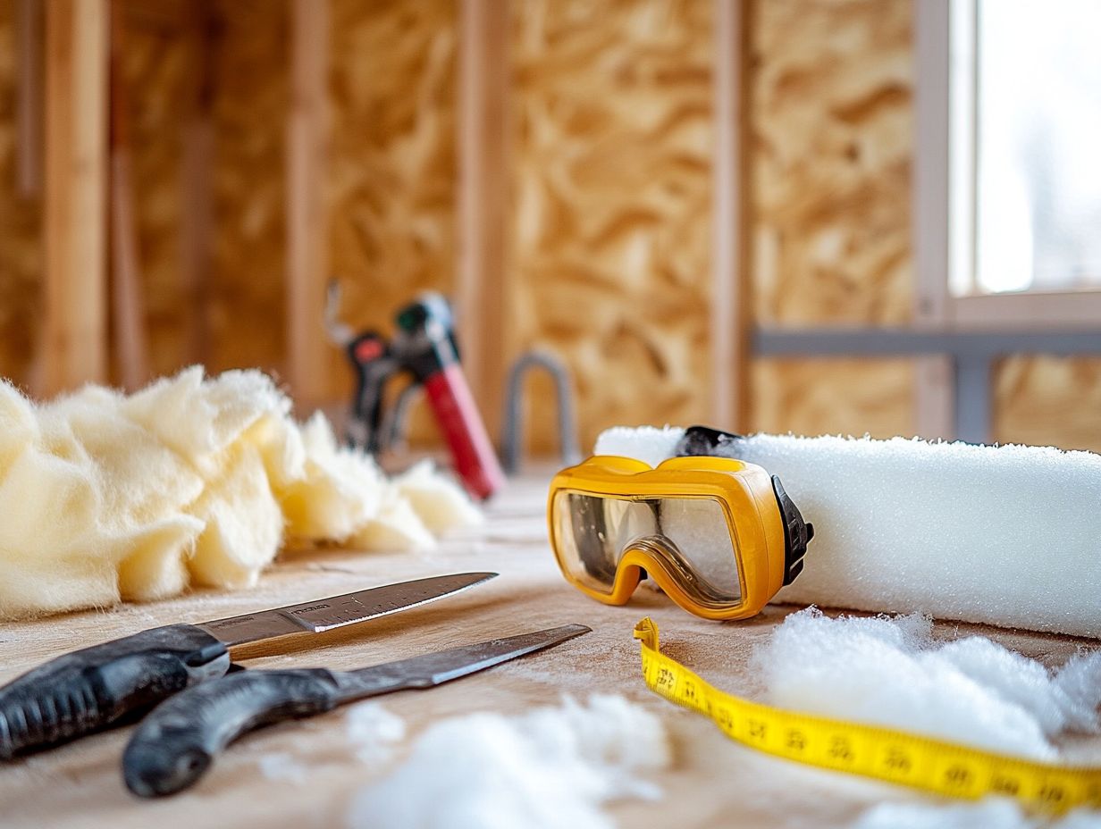 A collage of essential insulation tools