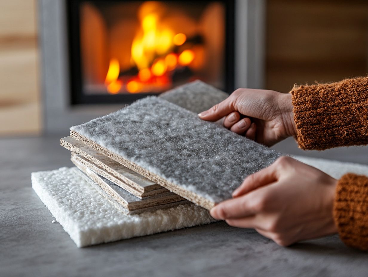 Various types of insulation materials showcased.