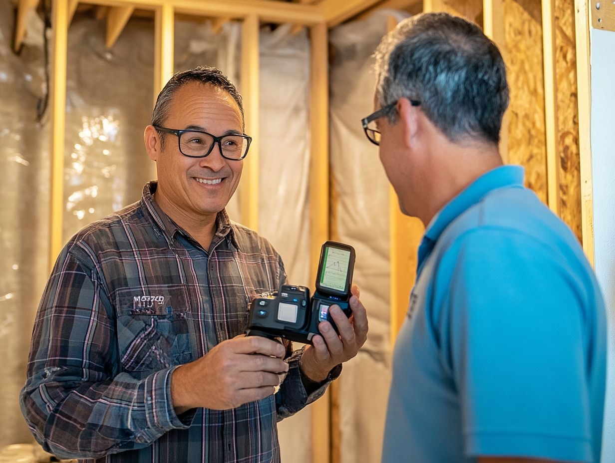 A homeowner reviewing energy audit results and recommendations