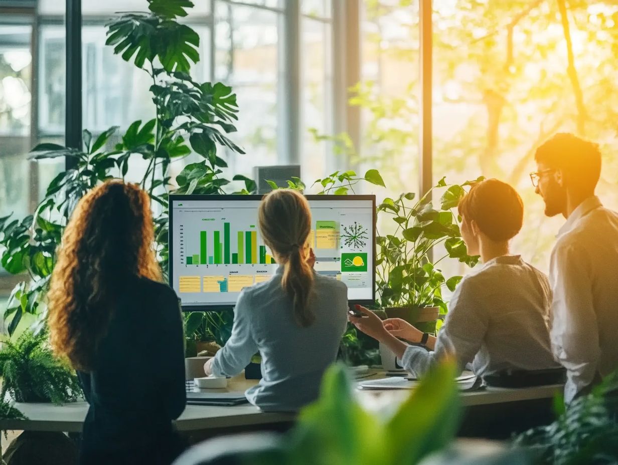 Visual representation of cost savings and environmental benefits through energy auditing