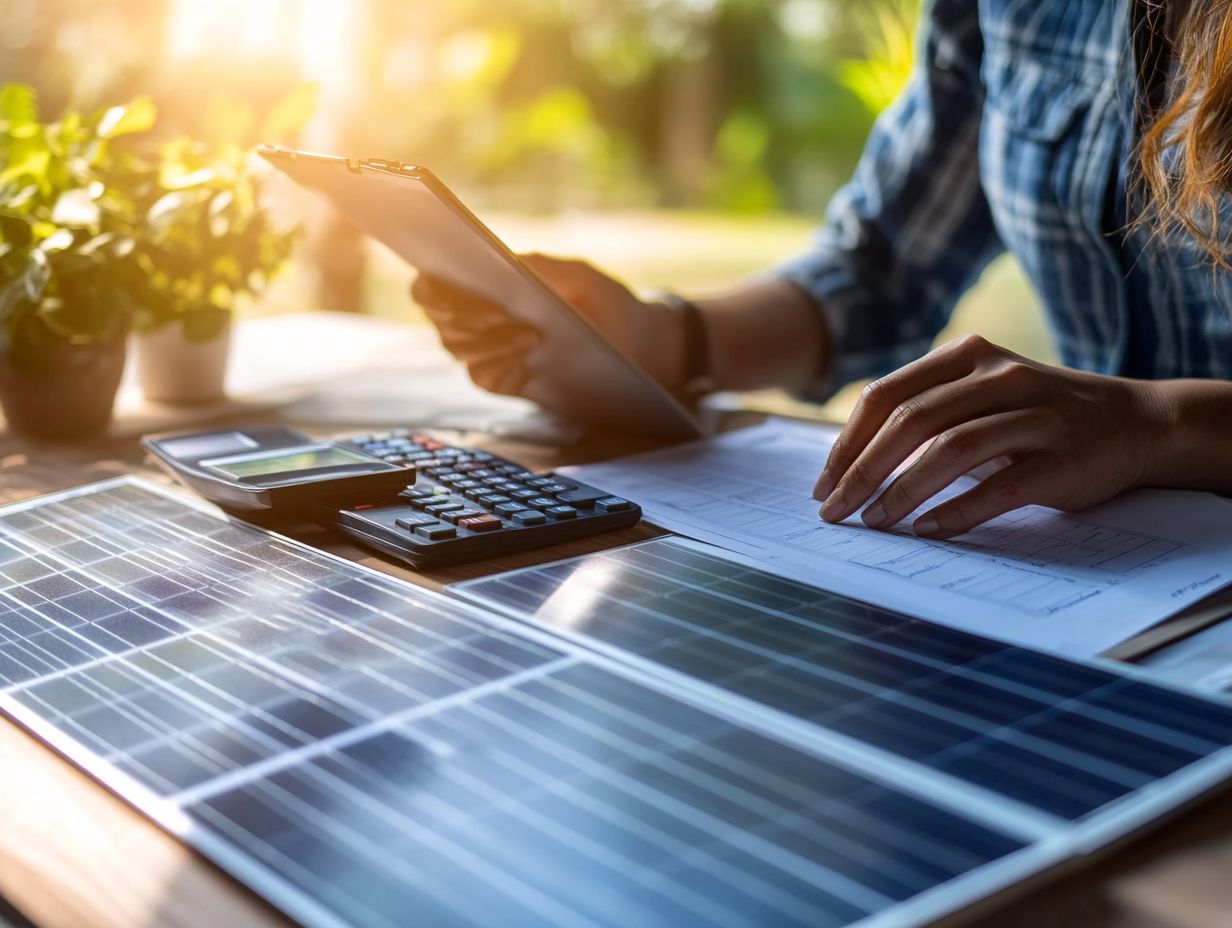 An illustration showing how to size and calculate costs for solar energy needs