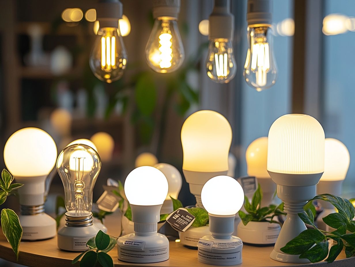 Visual guide on energy-efficient lighting options.