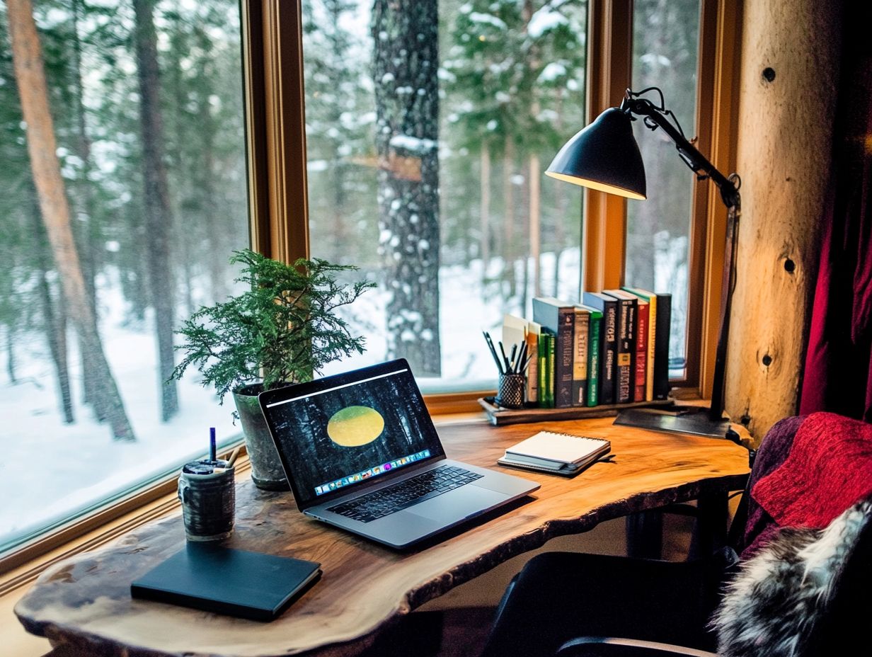 Image illustrating the benefits of indoor plants in a home office