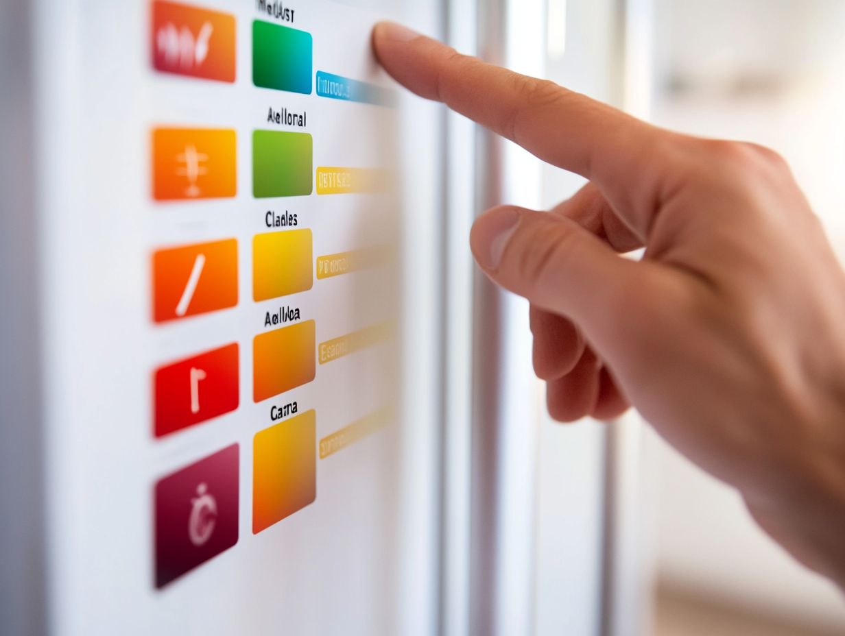 Illustration of different types of energy labels