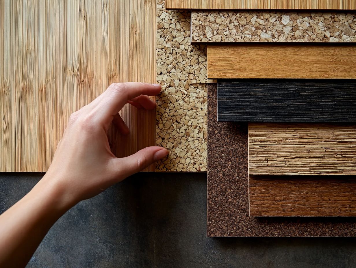 A variety of eco-friendly flooring materials