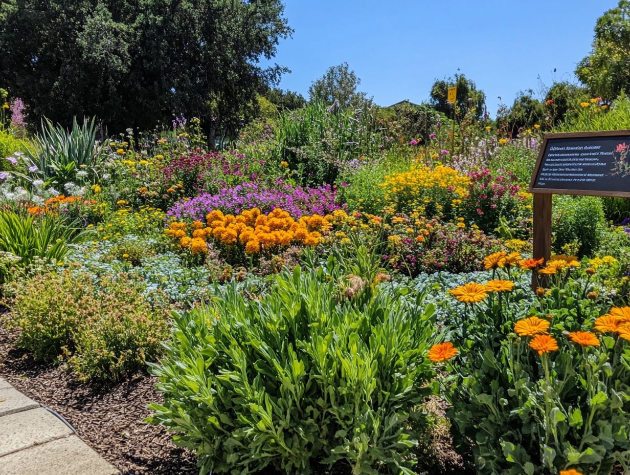 A vibrant garden showcasing native plants that enhance biodiversity