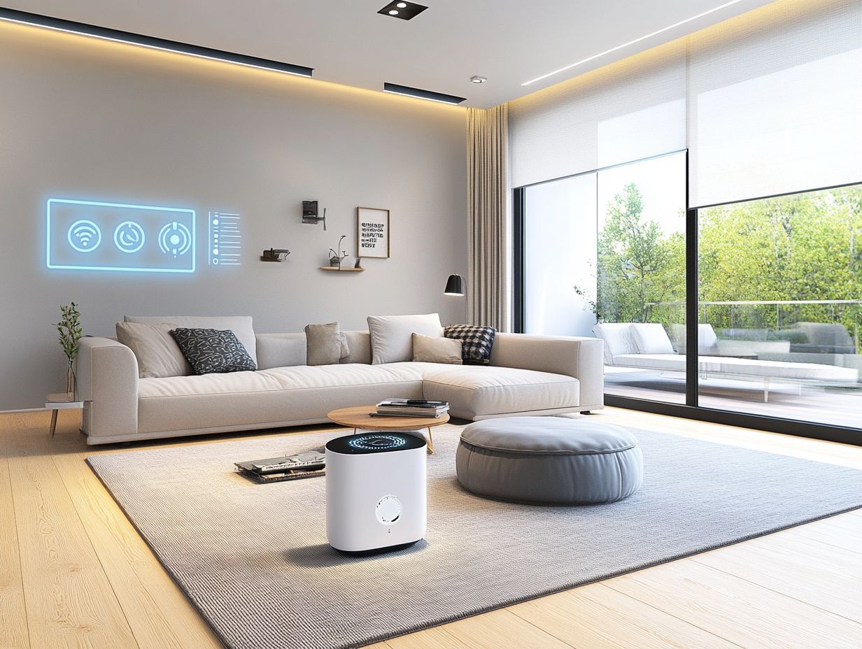 Illustration of various smart home technologies that promote energy savings