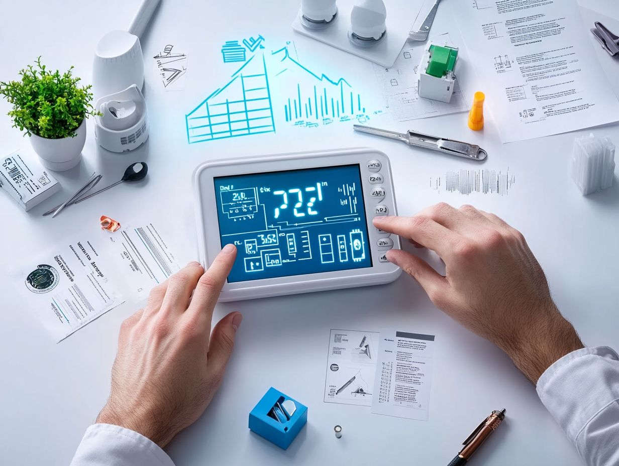 Illustration of tips for improving HVAC energy efficiency