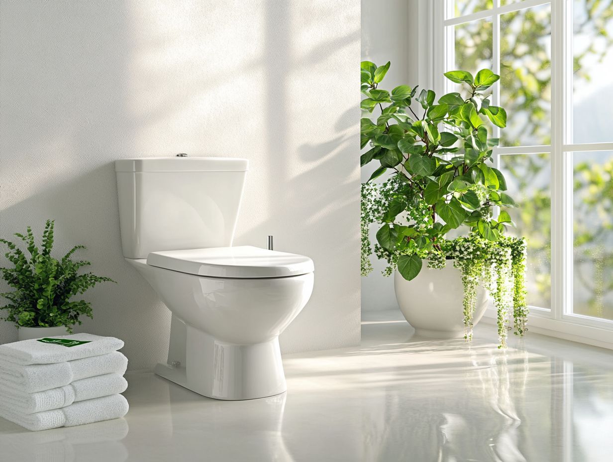 A technician installing a low-flow toilet