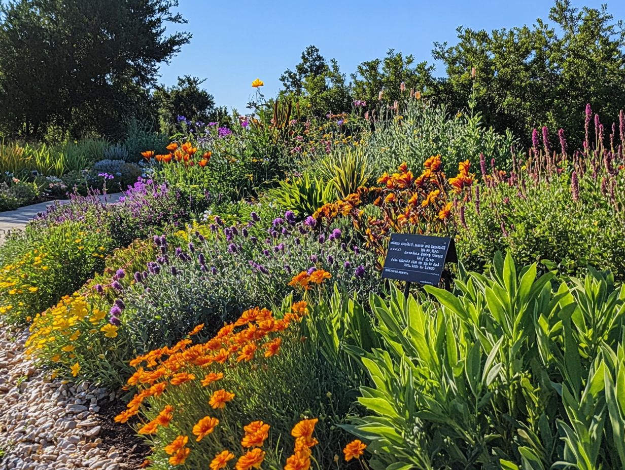 Illustration of native plants that aid in water conservation