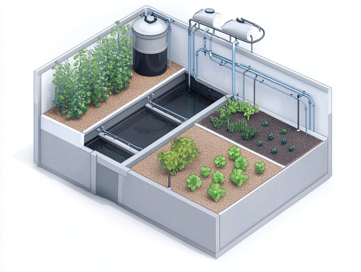 Diagram illustrating how a greywater recycling system works.